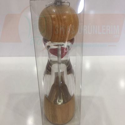 Bambu  Başlıklı  Cam Değirmen Tuzluk
